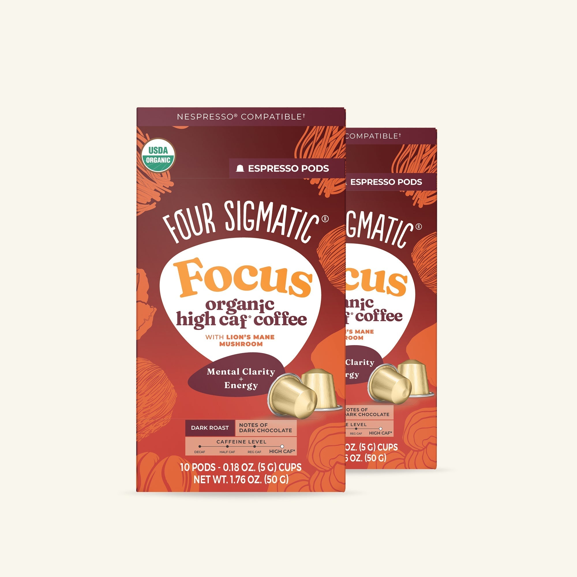 Focus Dark Roast High Caf Espresso Pods (10ct) - Clean Energy