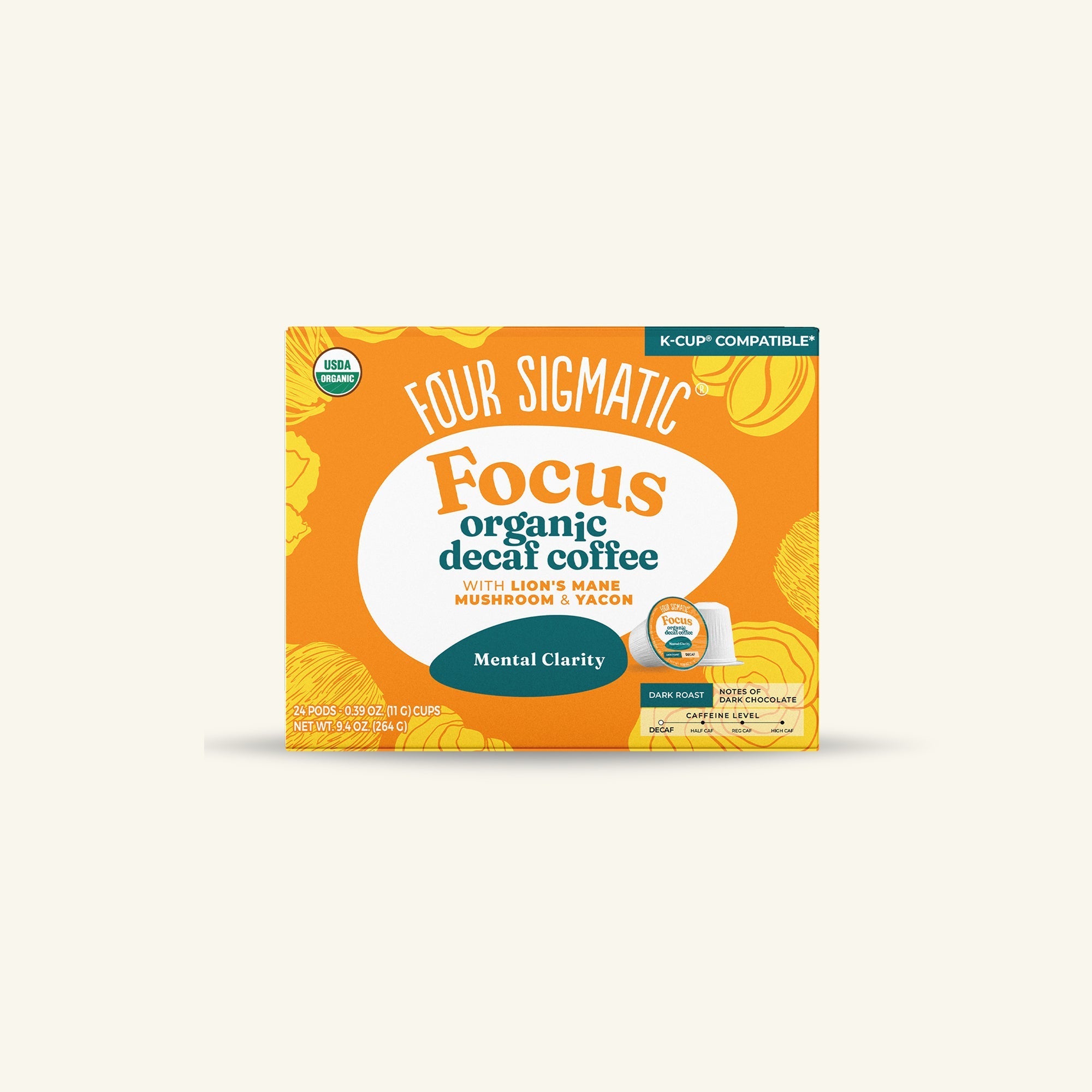 Focus Decaf Coffee Pods (24ct) - Superfood Coffee