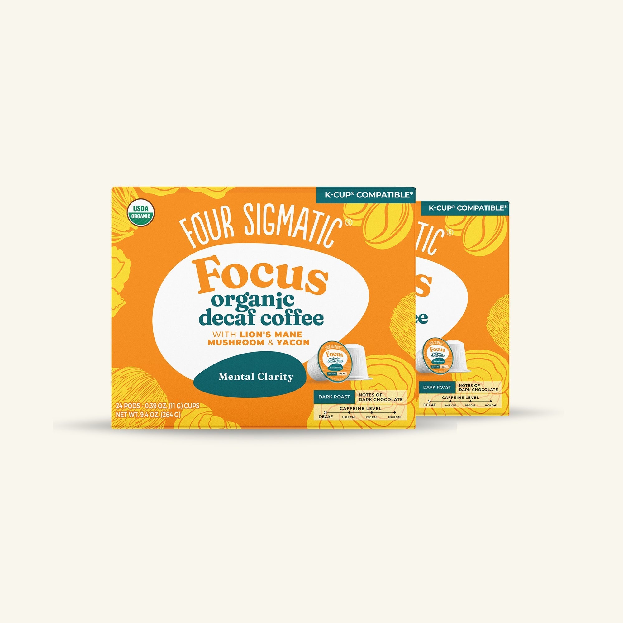 Focus Decaf Coffee Pods (24ct) - Superfood Coffee