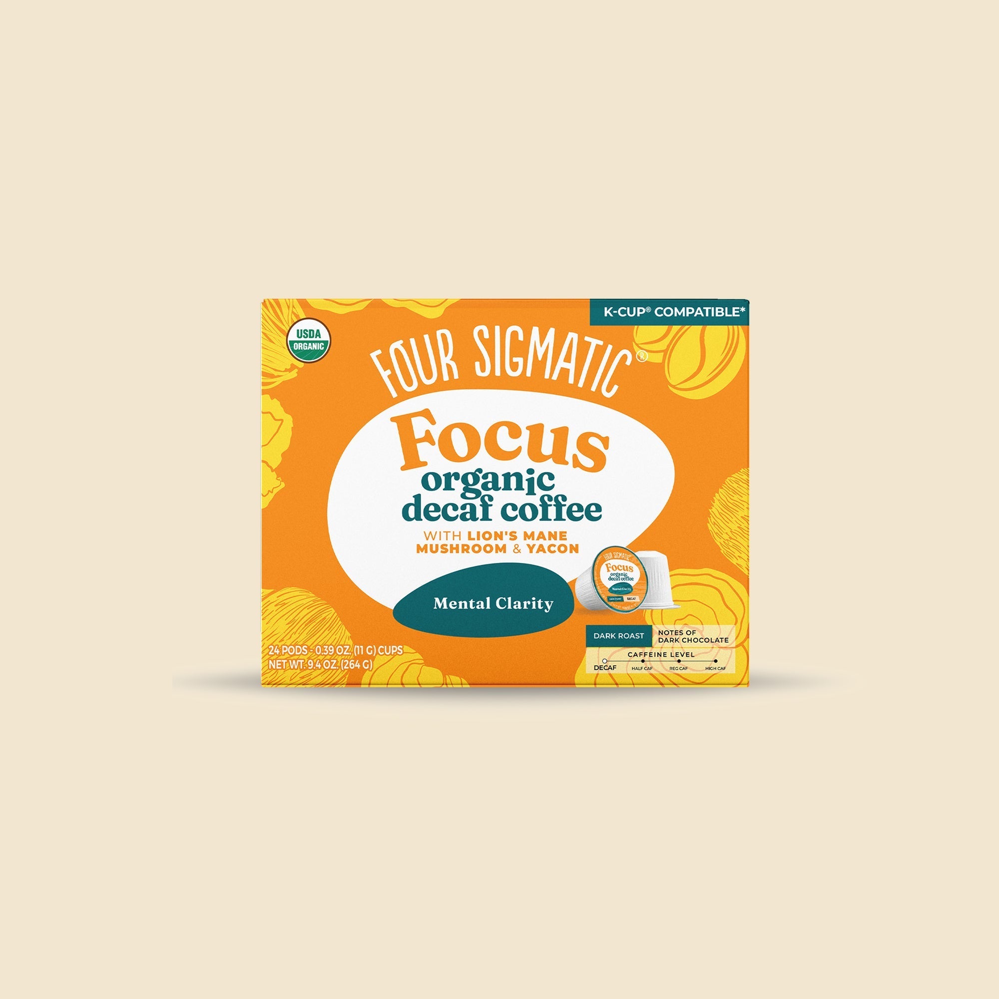 Focus Decaf Coffee Pods (24ct) - Superfood Coffee