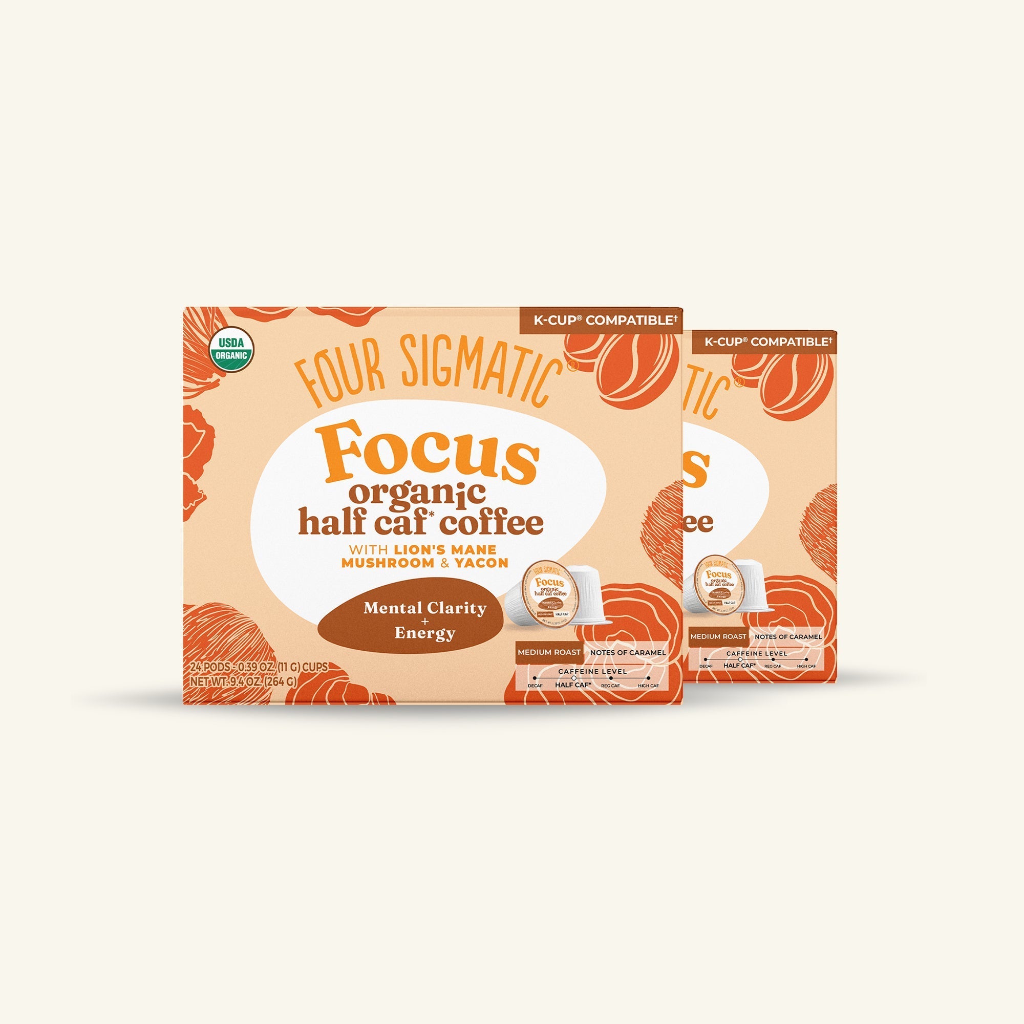Focus Half-Caf Coffee Pods (24ct) - Clean Coffee