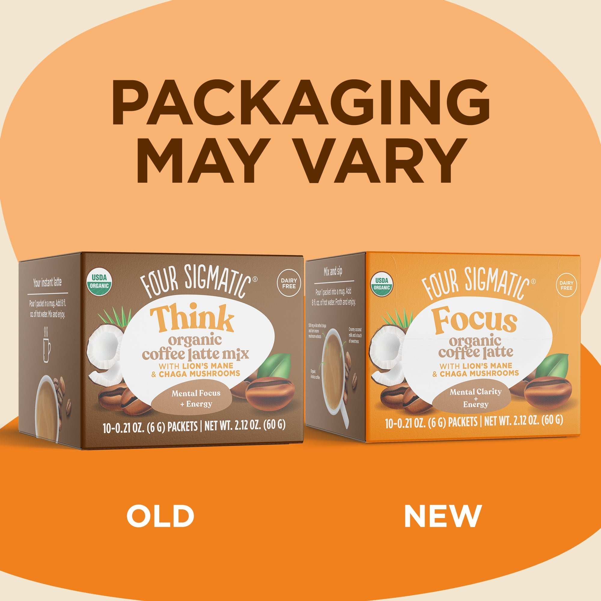 Focus Instant Coffee Latte, Packets - Mushroom Coffee