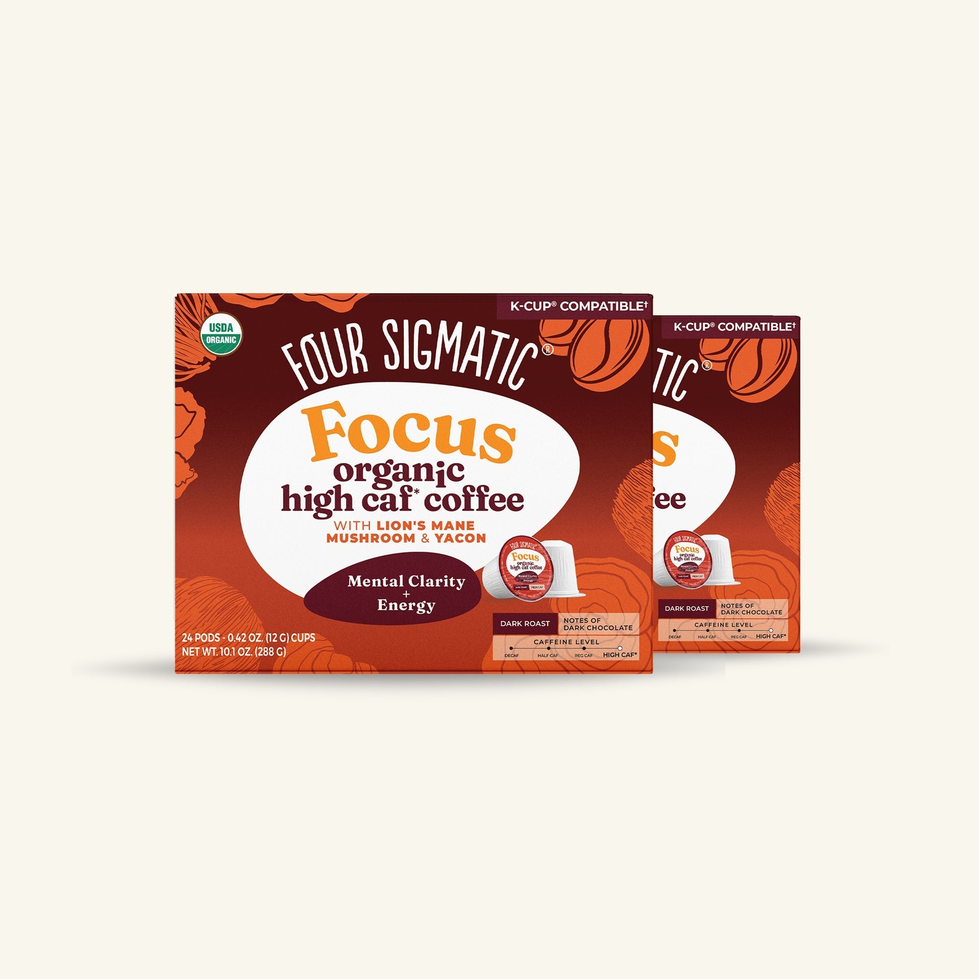 Focus High Caf Coffee Pods (24ct) - Clean Start