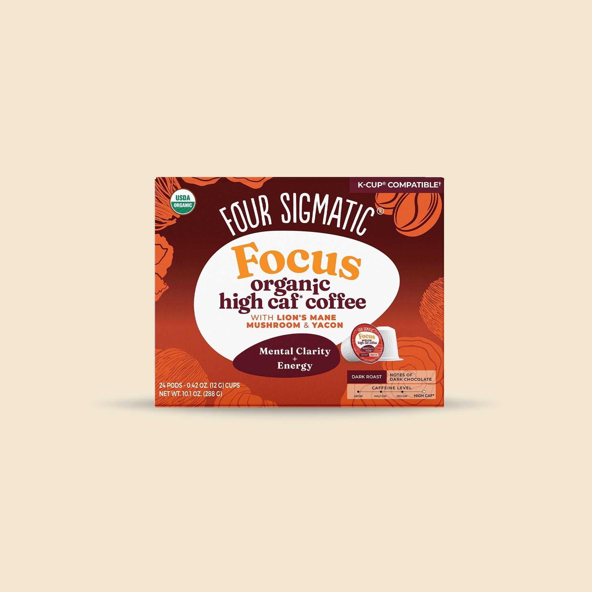 Focus High Caf Coffee Pods (24ct) - Clean Start